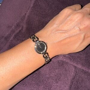 Bulova Women's Black and Silver diamond Watch